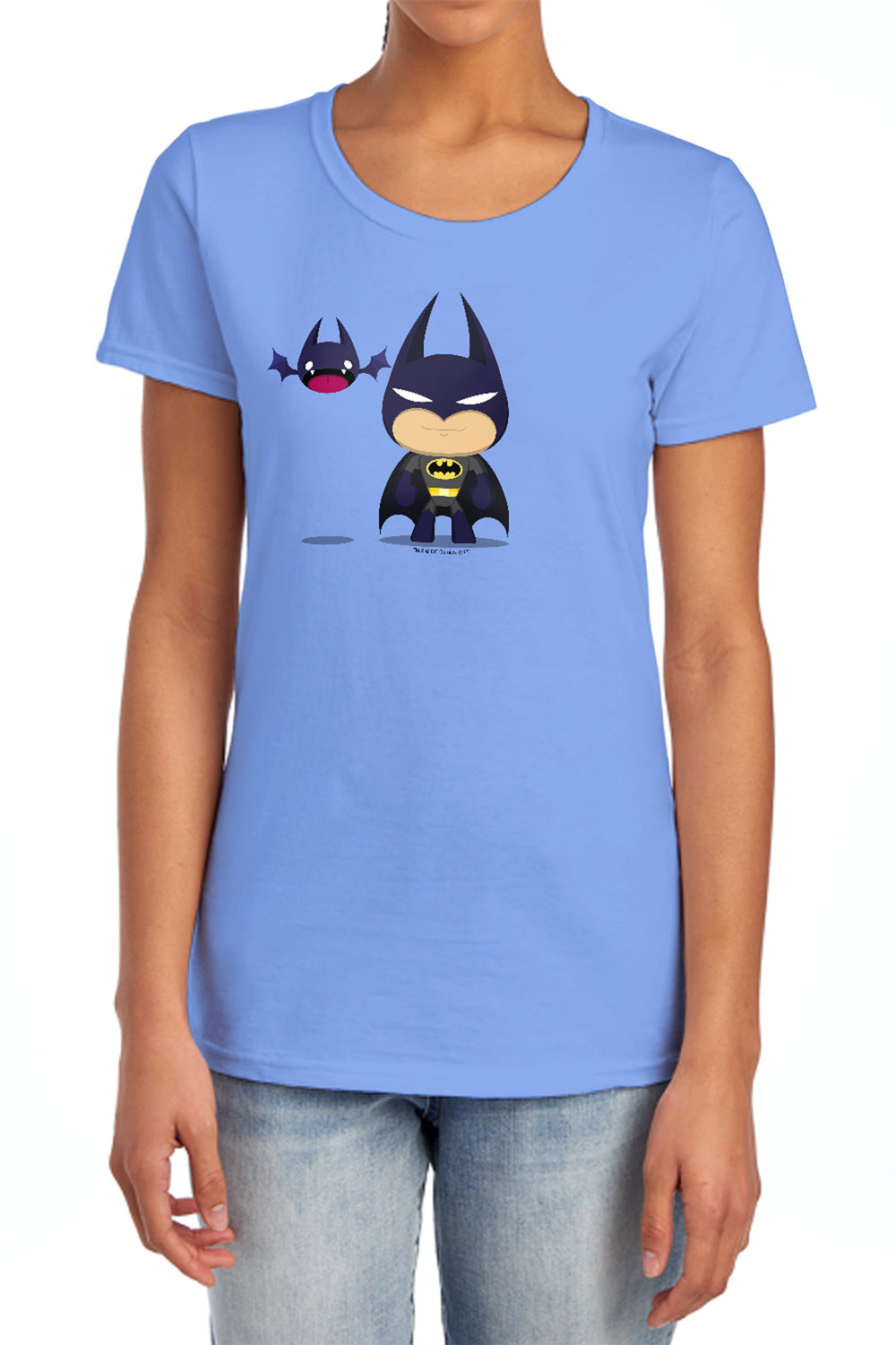 Batman Comics Cute Batman Women's 18/1 Cotton Short-Sleeve T-Shirt