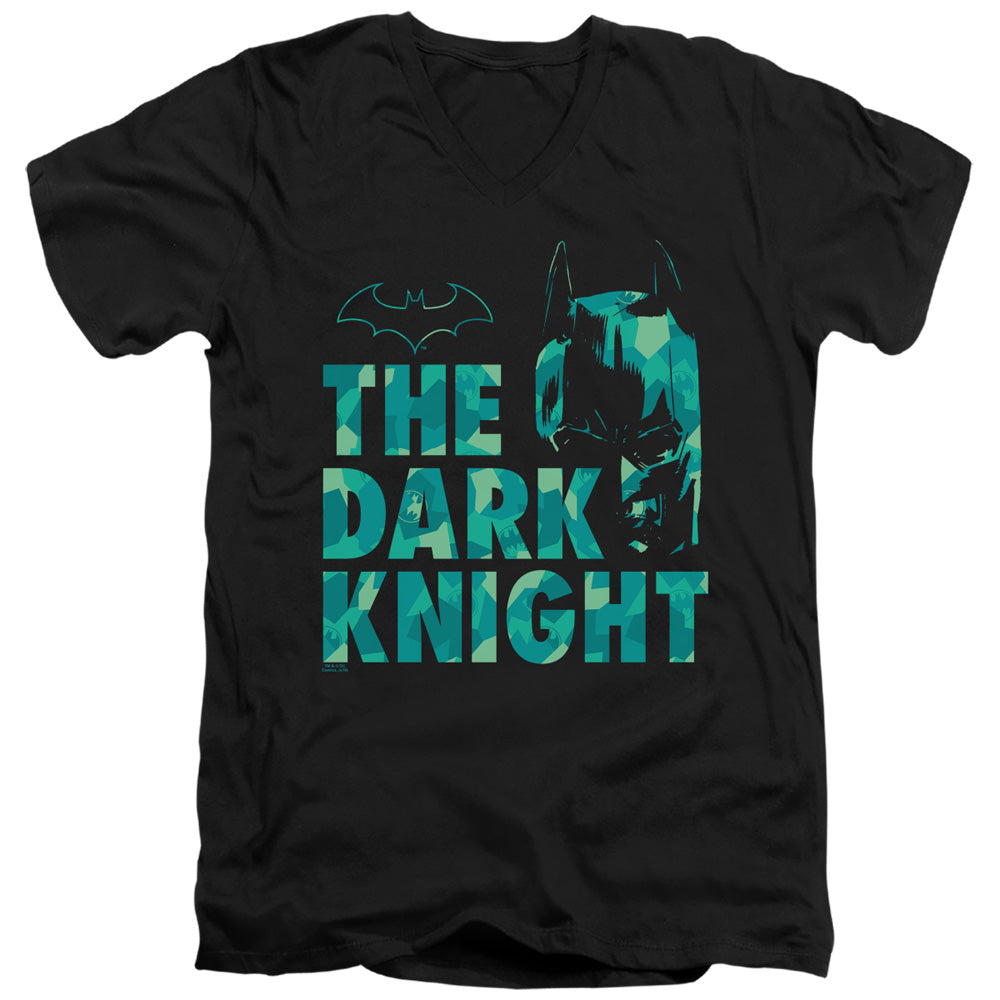 Batman Comics Cutting Pattern Men's 30/1 Cotton Slim V-Neck T-Shirt