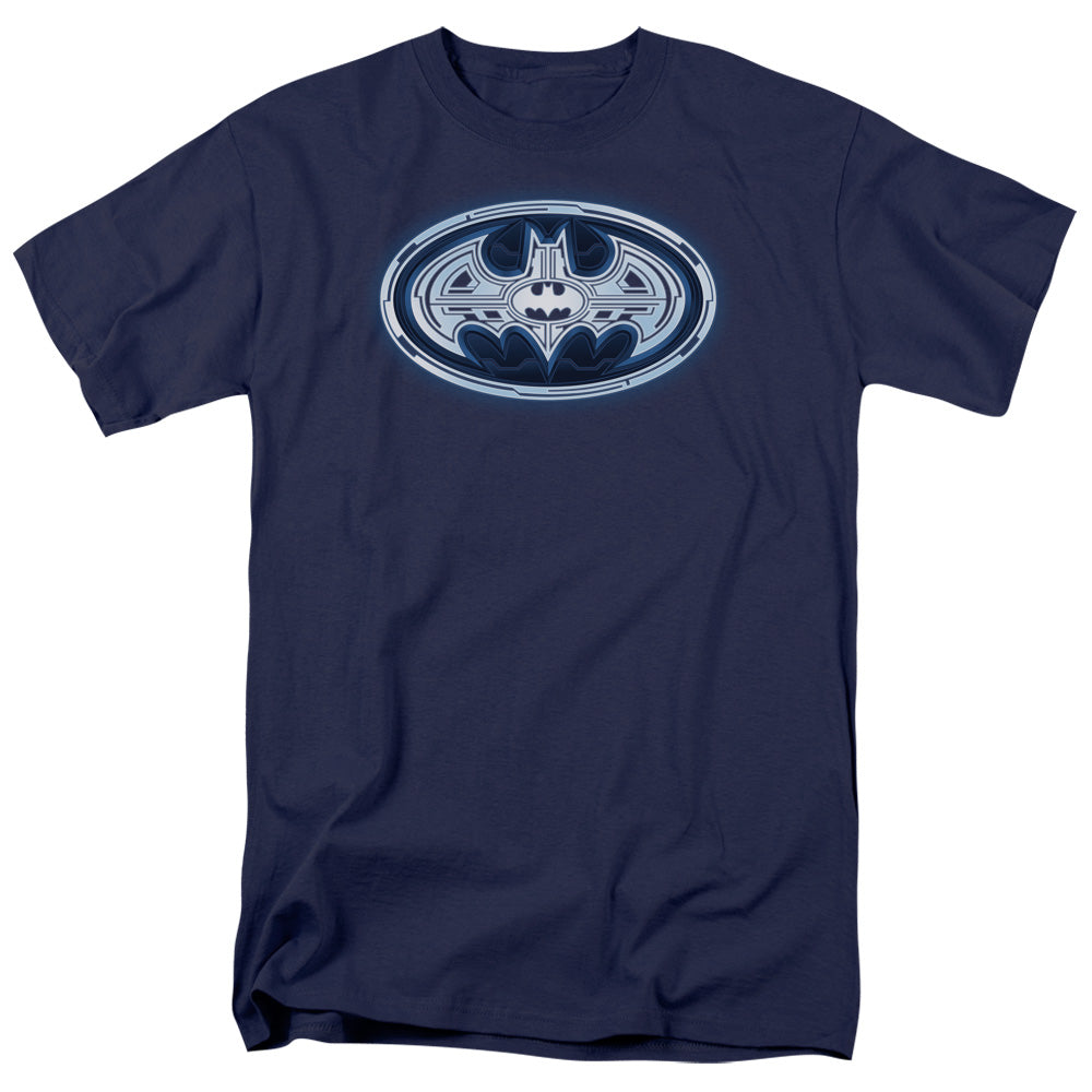 Batman Comics Cyber Bat Shield Men's 18/1 Cotton Short-Sleeve T-Shirt