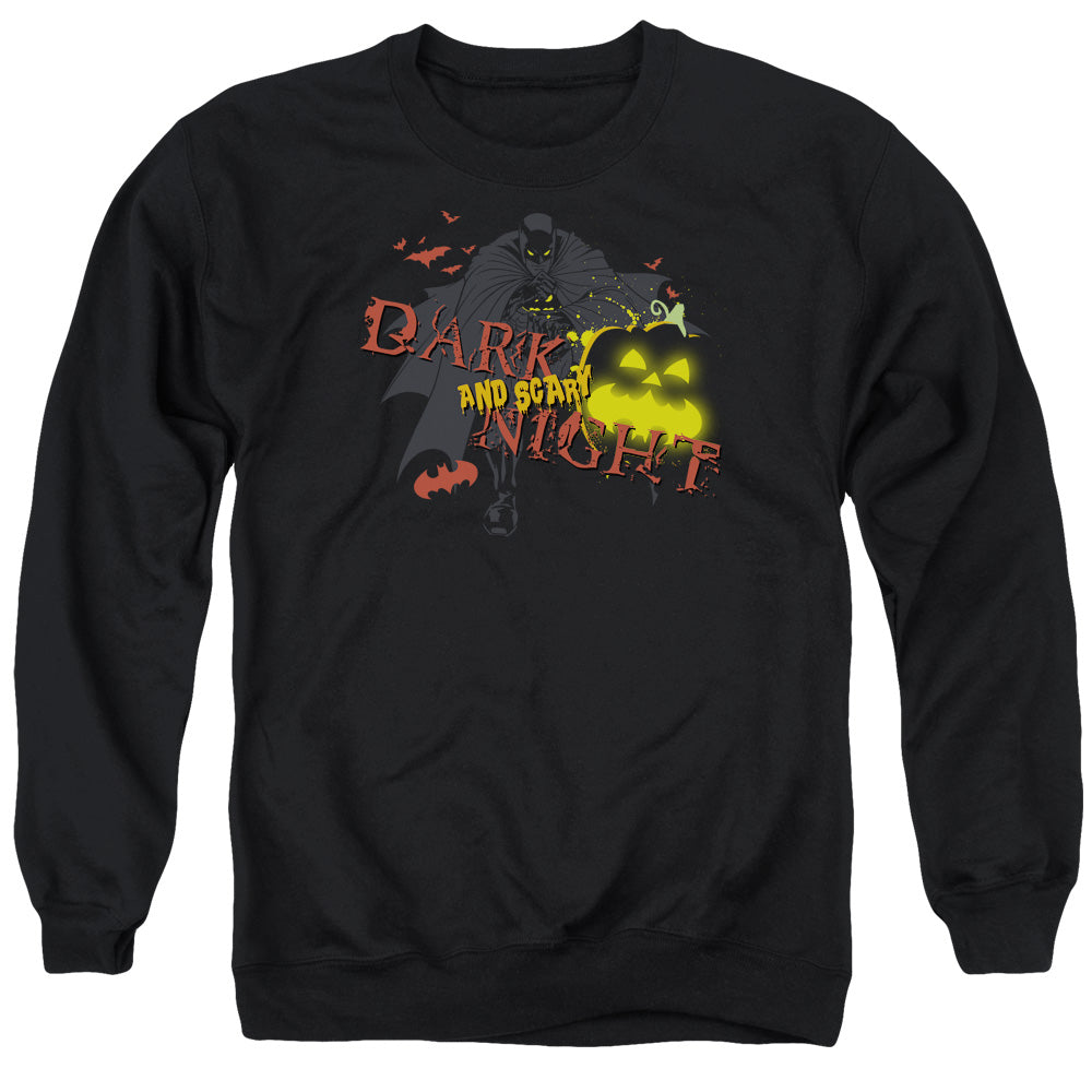Batman Comics Dark And Scary Night Men's Crewneck 50 50 Poly Long-Sleeve T-Shirt