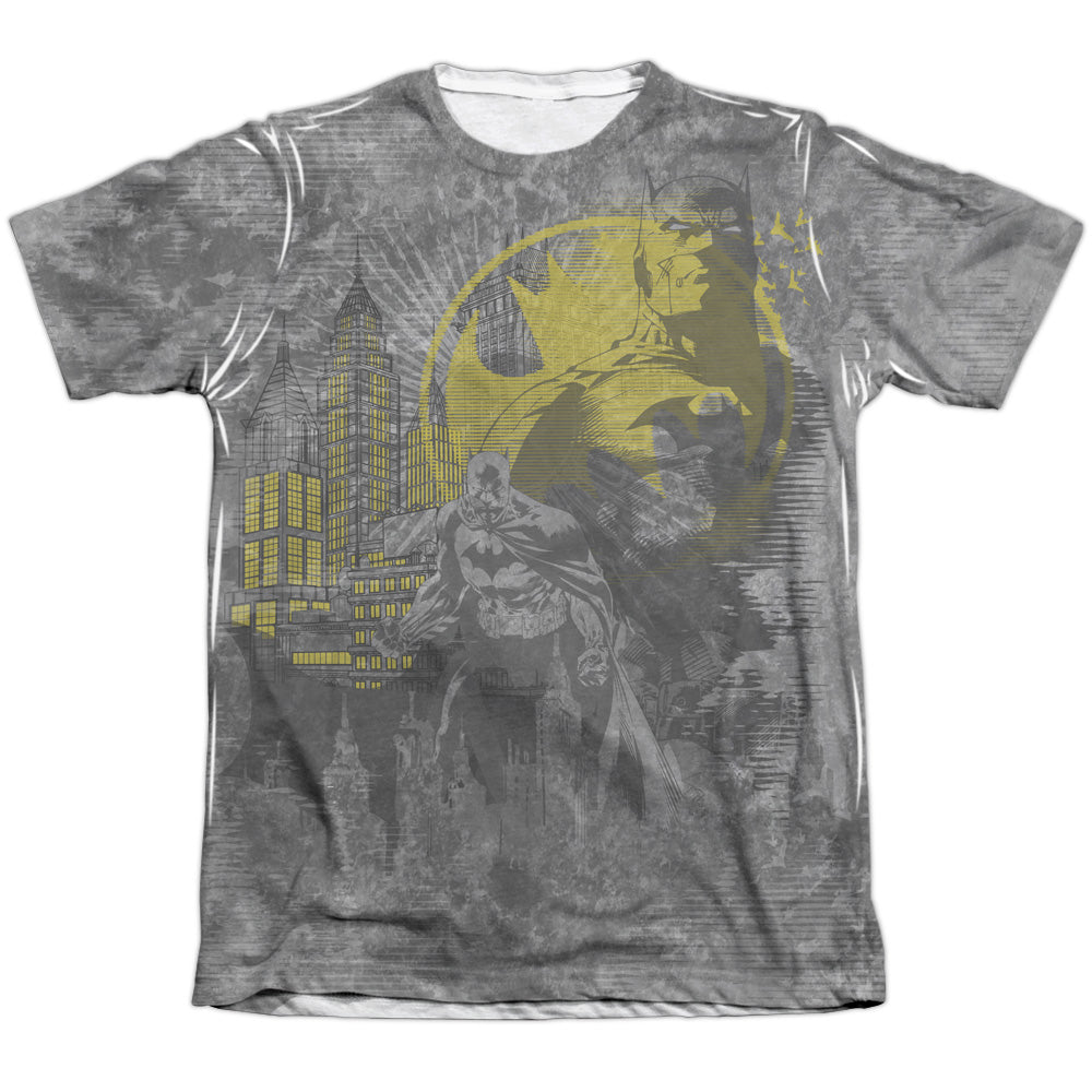 Batman Comics Dark City Men's Regular Fit Poly Cotton Short-Sleeve T-Shirt