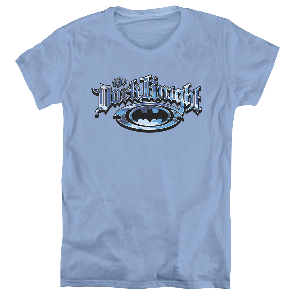 Batman Comics Dark Knight Blue Camo Women's 18/1 Cotton Short-Sleeve T-Shirt
