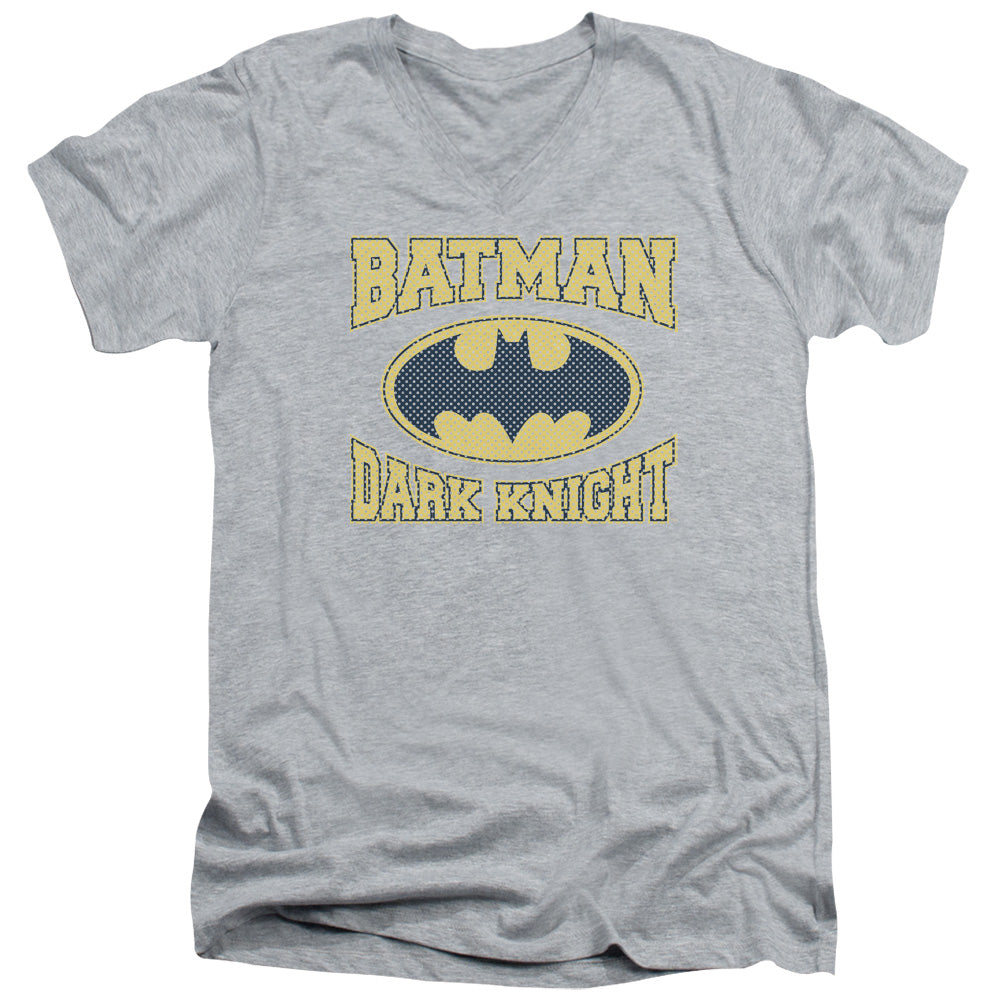 Batman Comics Dark Knight Jersey Men's 30/1 Cotton Slim V-Neck T-Shirt