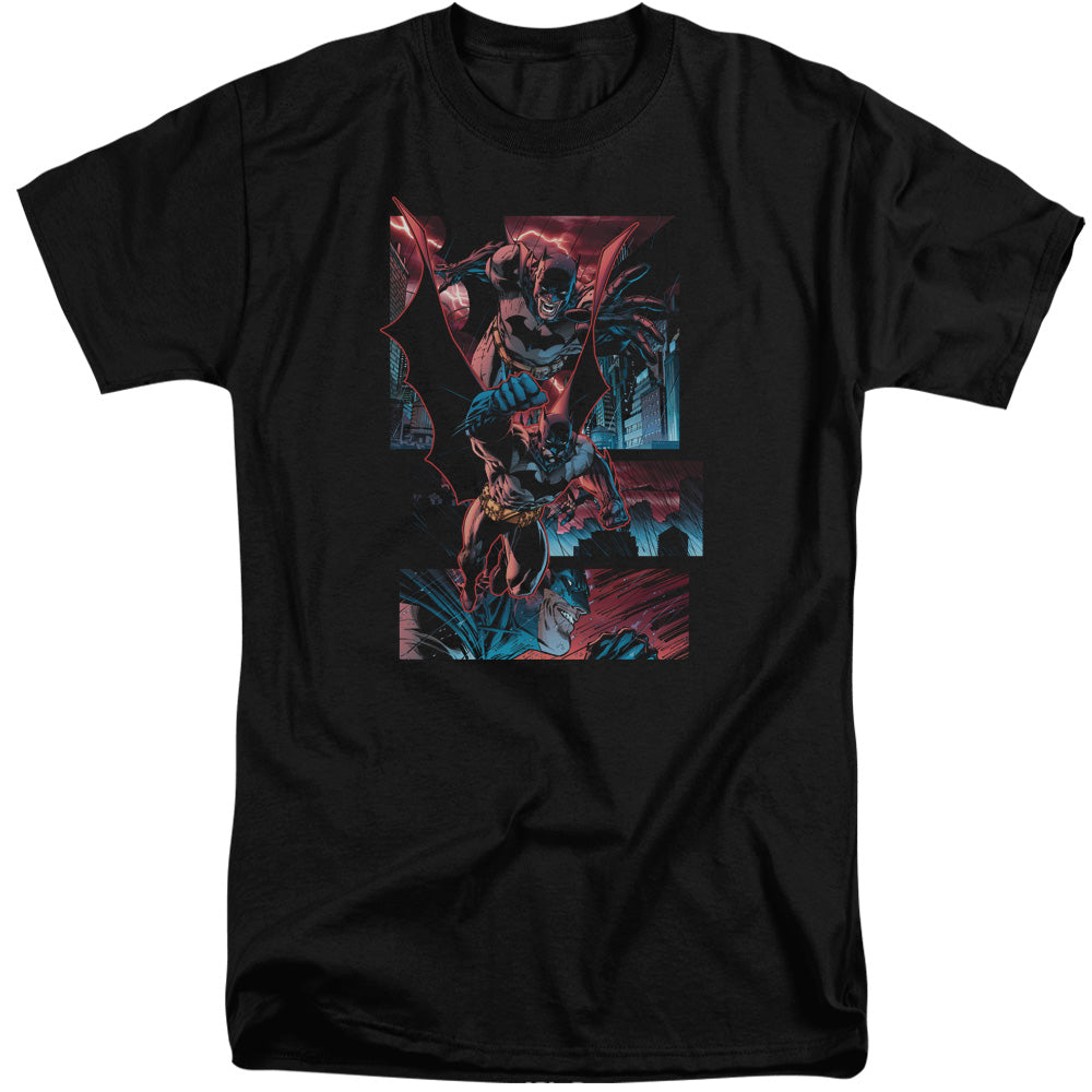 Batman Comics Dark Knight Panels Men's 18/1 Tall Cotton Short-Sleeve T-Shirt