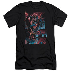 Batman Comics Dark Knight Panels Men's Ultra-Soft 30/1 Cotton Slim Short-Sleeve T-Shirt