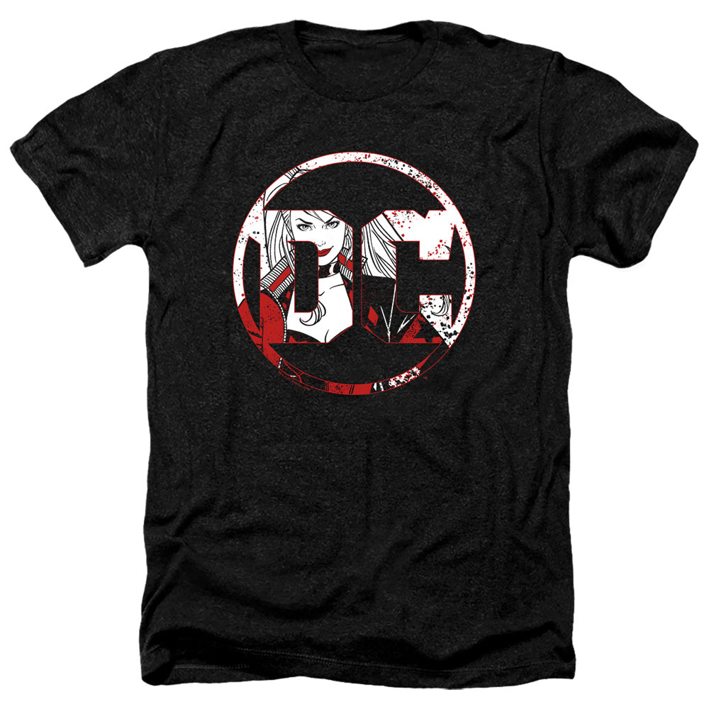 Batman Comics Dc Logo Harley Men's 30/1 Heather 60 40 Poly Short-Sleeve T-Shirt