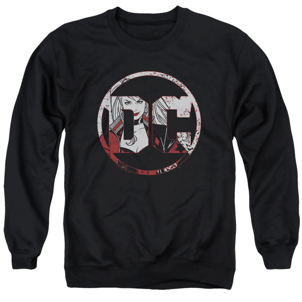 Batman Comics Dc Logo Harley Men's Crewneck 50 50 Poly Long-Sleeve T-Shirt