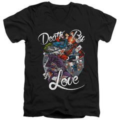Batman Comics Death By Love Men's 30/1 Cotton Slim V-Neck T-Shirt