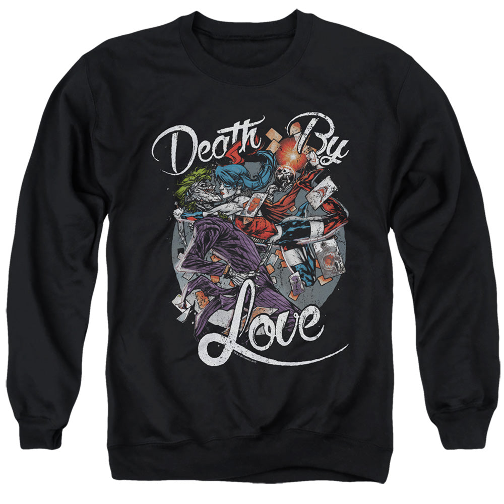 Batman Comics Death By Love Men's Crewneck 50 50 Poly Long-Sleeve T-Shirt