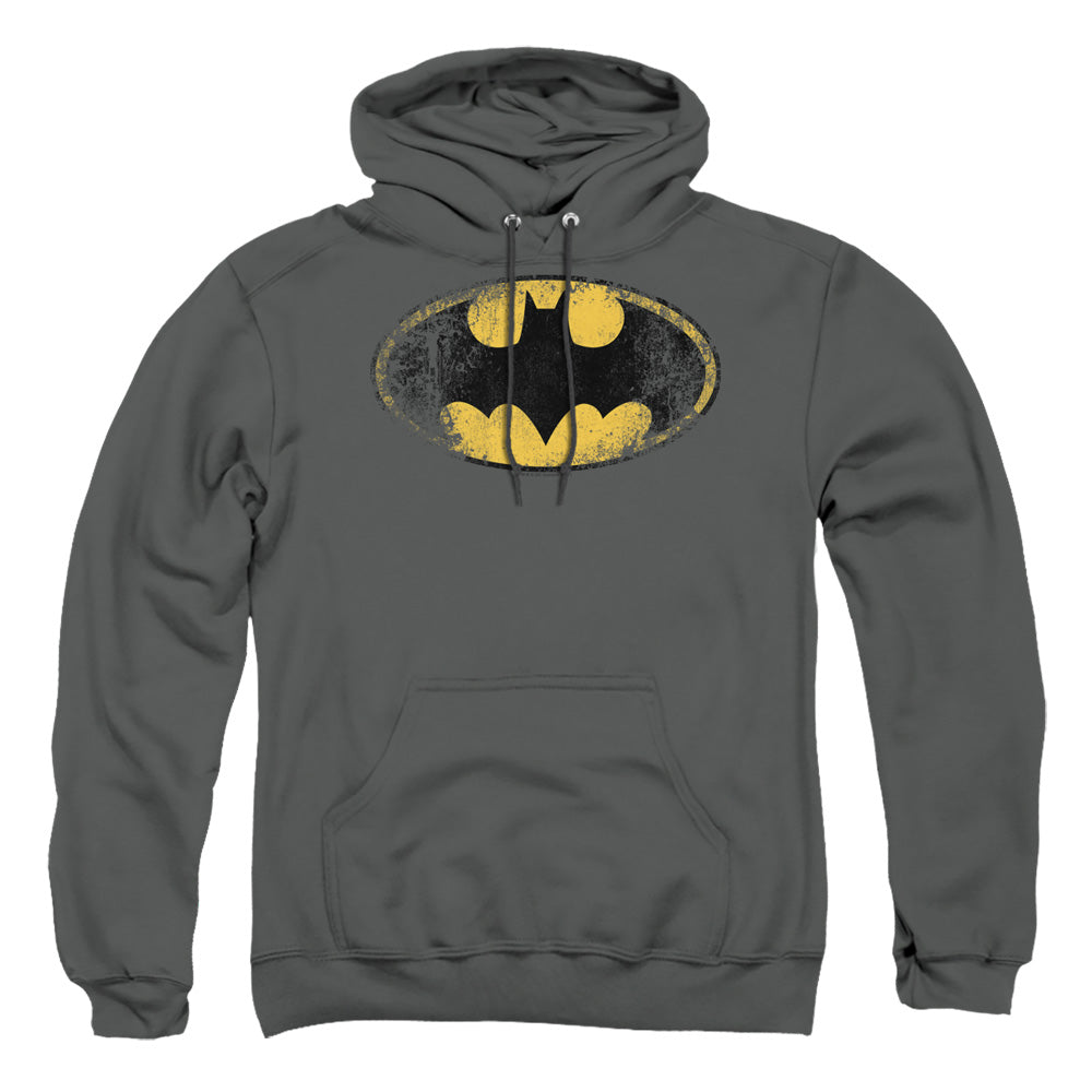 Batman Comics Destroyed Logo Men's Pull-Over 75 25 Poly Hoodie