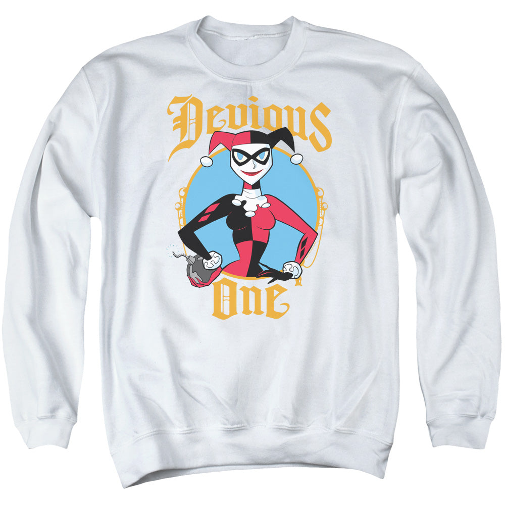 Batman Comics Devious One Men's Crewneck 50 50 Poly Long-Sleeve T-Shirt