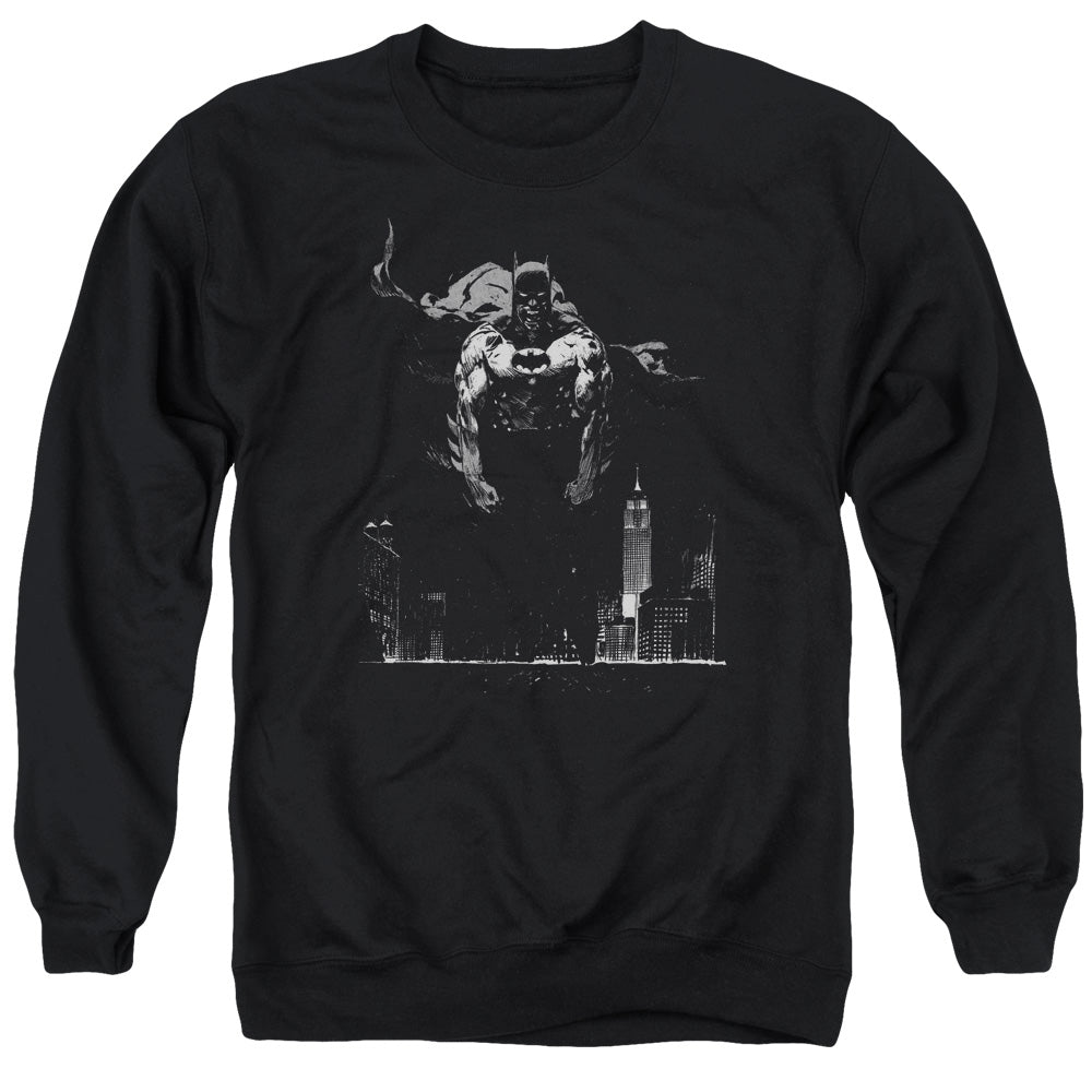 Batman Comics Dirty City Men's Crewneck 50 50 Poly Long-Sleeve T-Shirt