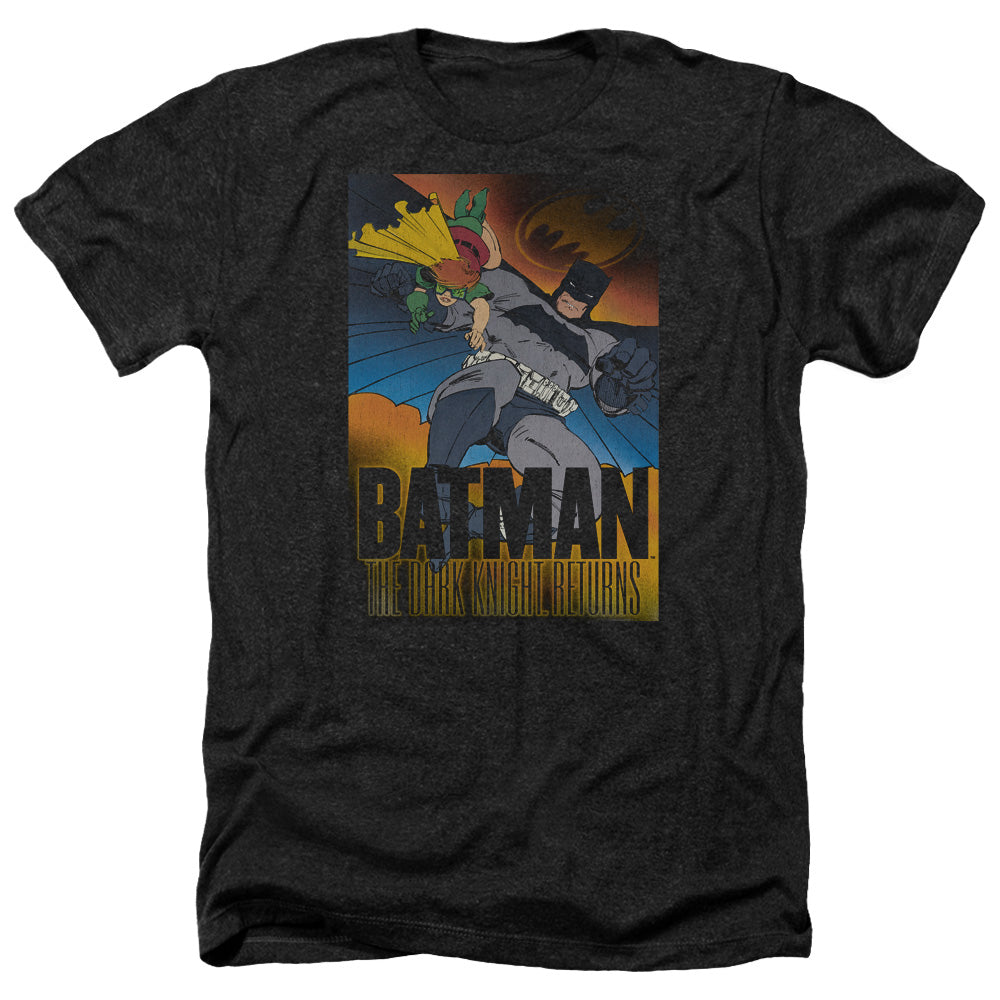 Batman Comics Dk Returns Men's 30/1 Heather 60 40 Poly Short-Sleeve T-Shirt
