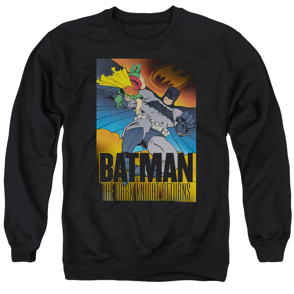 Batman Comics Dk Returns Men's Crewneck 50 50 Poly Long-Sleeve T-Shirt
