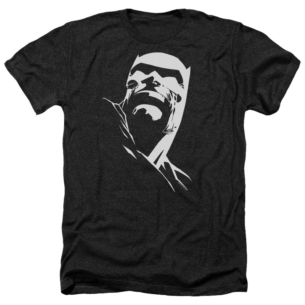 Batman Comics Dkr Head Men's 30/1 Heather 60 40 Poly Short-Sleeve T-Shirt