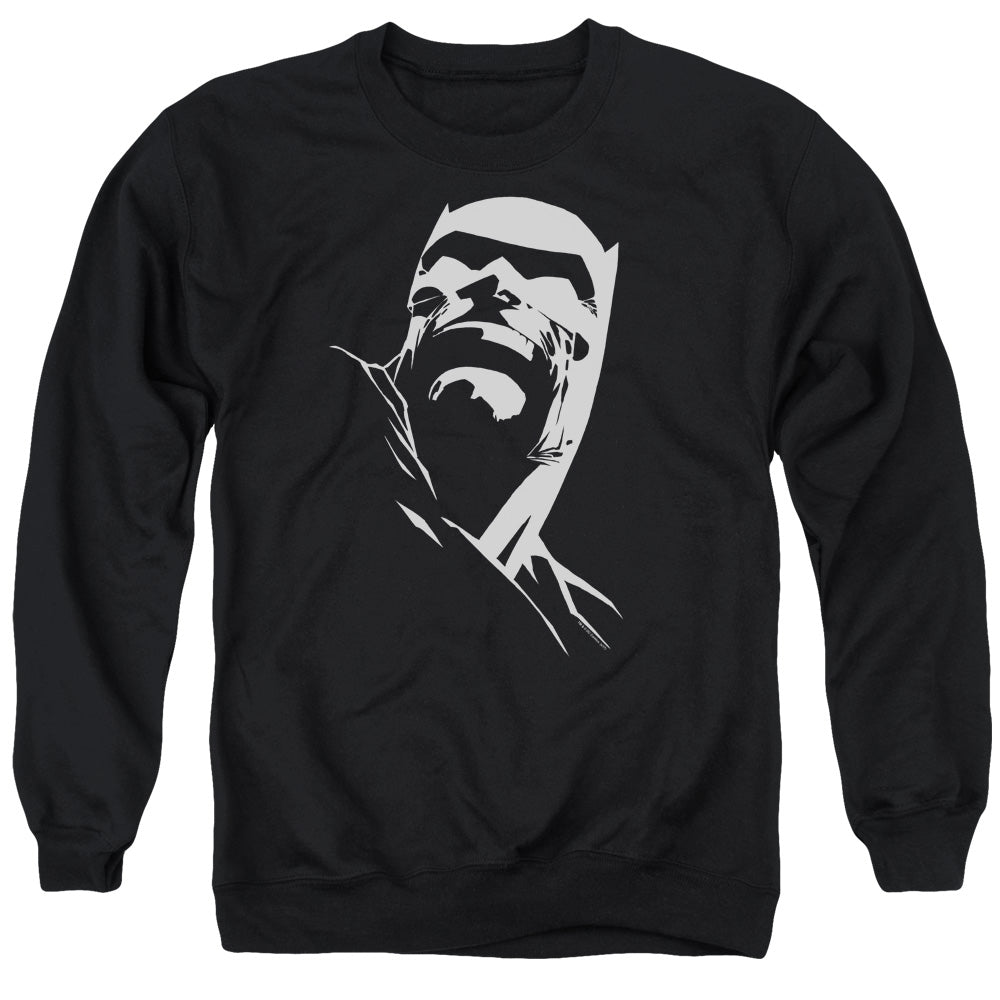 Batman Comics Dkr Head Men's Crewneck 50 50 Poly Long-Sleeve T-Shirt