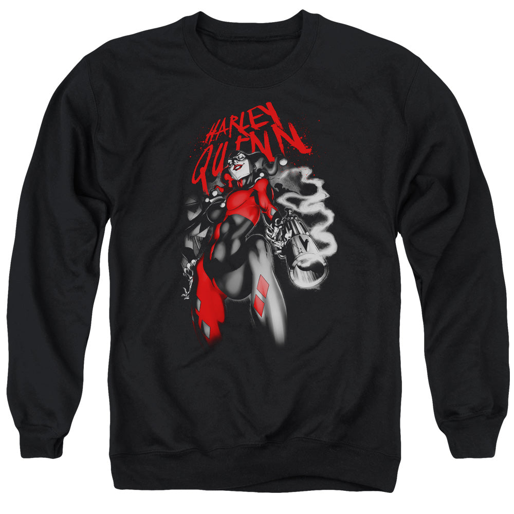 Batman Comics Down The Barrel Men's Crewneck 50 50 Poly Long-Sleeve T-Shirt