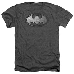 Batman Comics Duct Tape Logo Men's 30/1 Heather 60 40 Poly Short-Sleeve T-Shirt