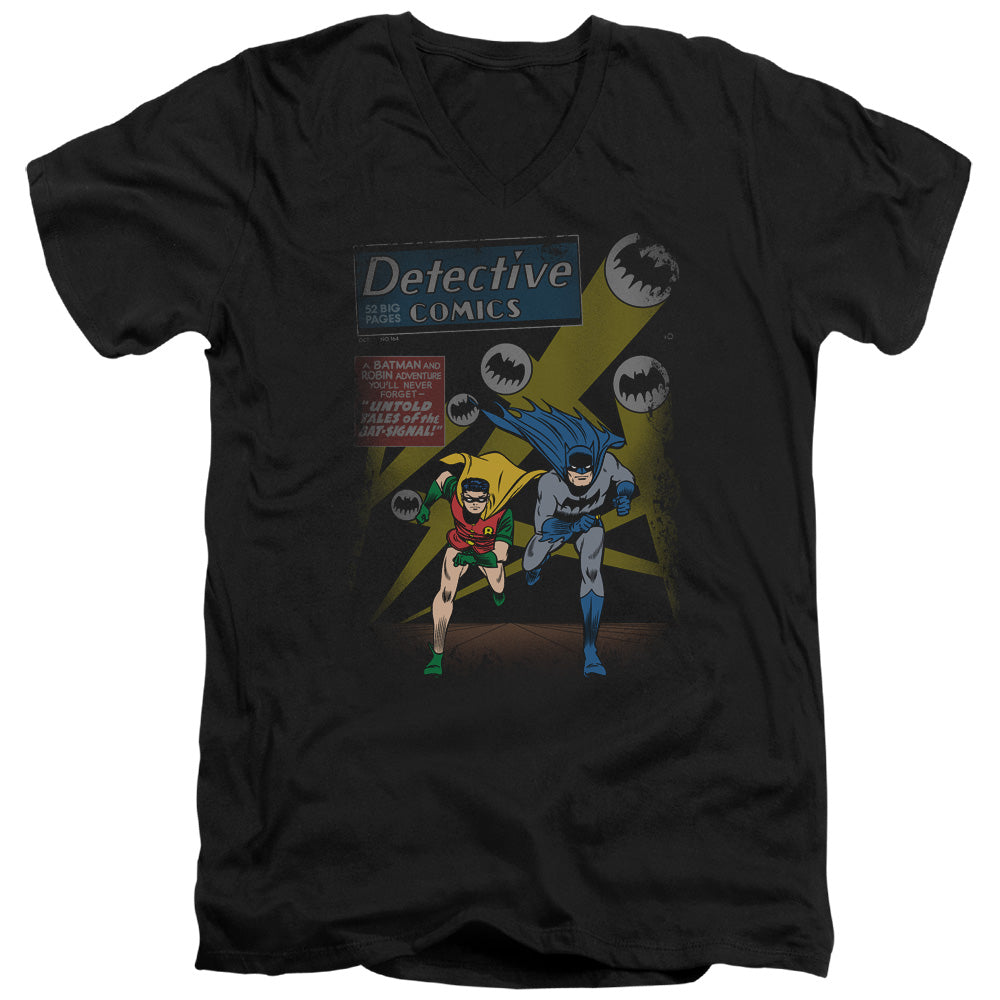Batman Comics Dynamic Duo Men's 30/1 Cotton Slim V-Neck T-Shirt
