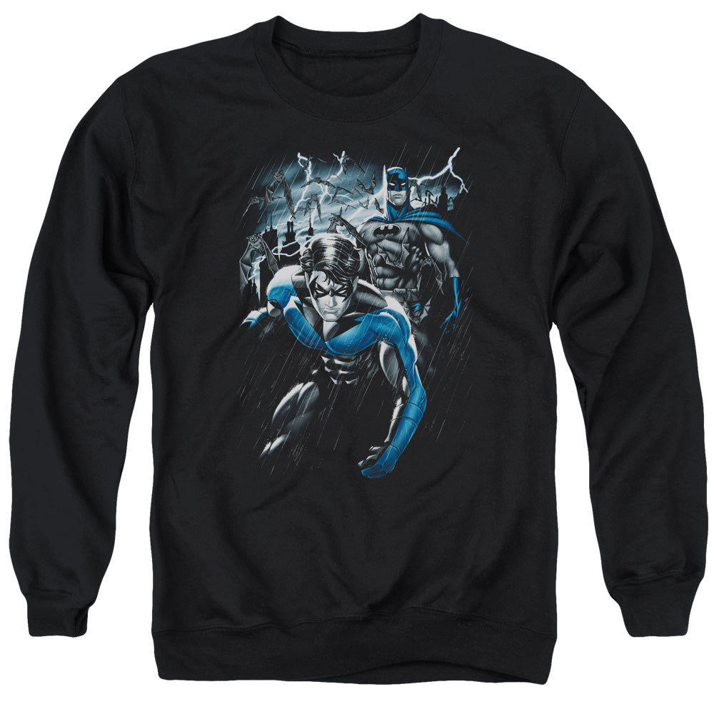 Batman Comics Dynamic Duo Men's Crewneck 50 50 Poly Long-Sleeve T-Shirt