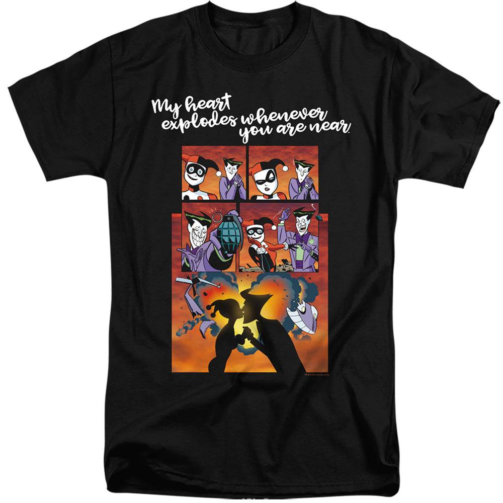 Batman Comics Explode Men's 18/1 Tall Cotton Short-Sleeve T-Shirt