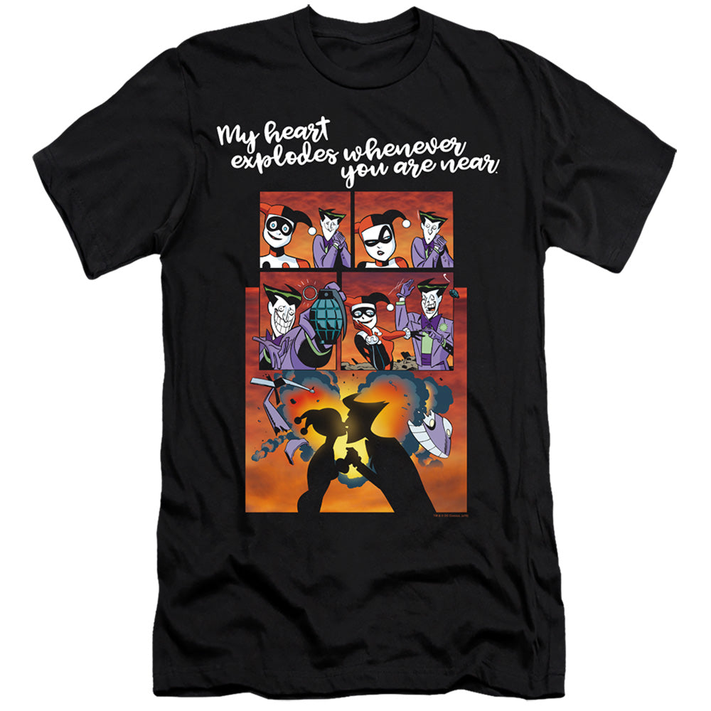 Batman Comics Explode Men's Ultra-Soft 30/1 Cotton Slim Short-Sleeve T-Shirt