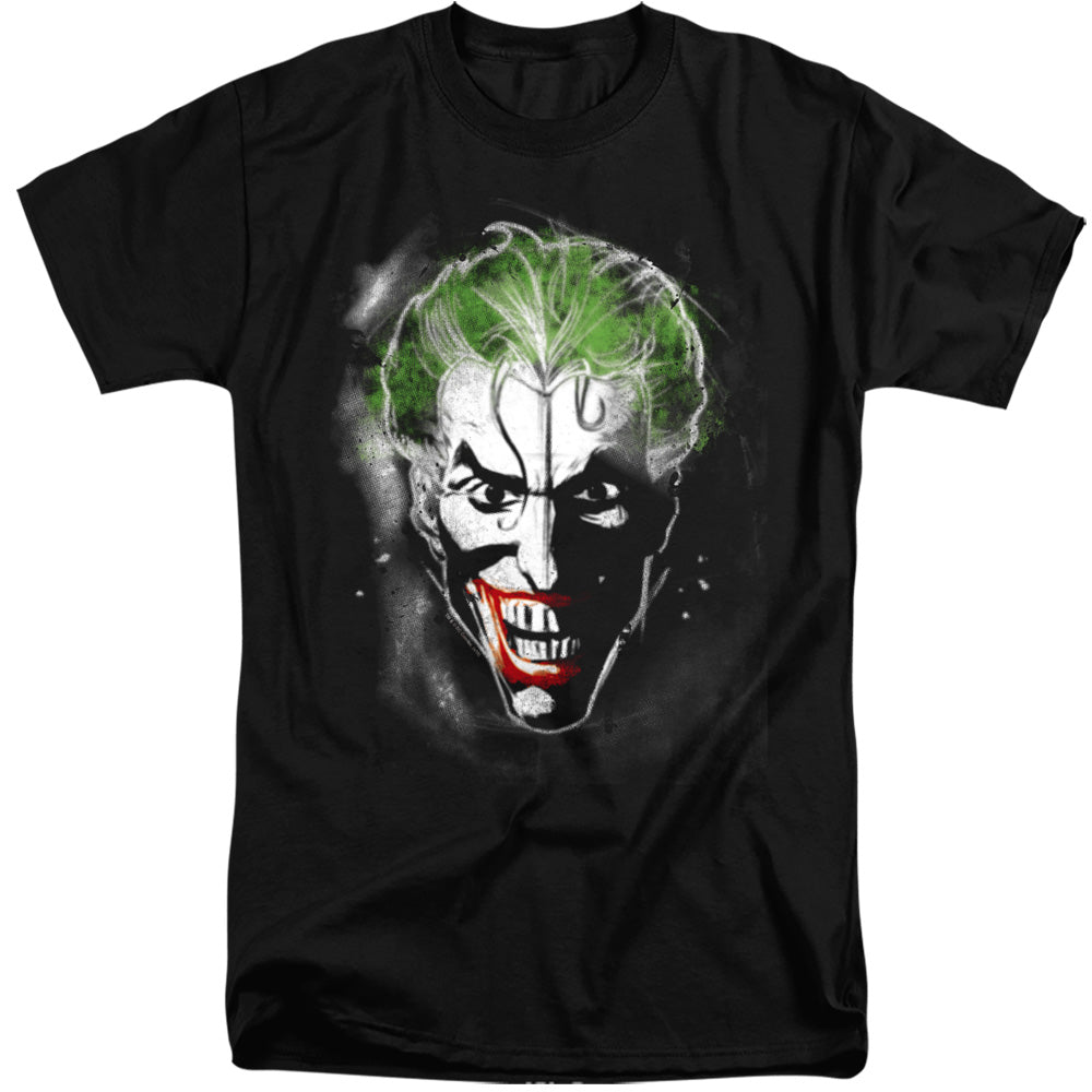 Batman Comics Face Of Madness Men's 18/1 Tall Cotton Short-Sleeve T-Shirt