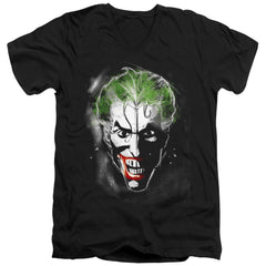 Batman Comics Face Of Madness Men's 30/1 Cotton Slim V-Neck T-Shirt
