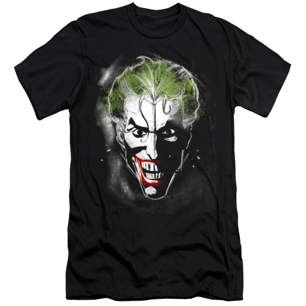Batman Comics Face Of Madness Men's Ultra-Soft 30/1 Cotton Slim Short-Sleeve T-Shirt