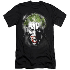 Batman Comics Face Of Madness Men's Ultra-Soft 30/1 Cotton Slim Short-Sleeve T-Shirt