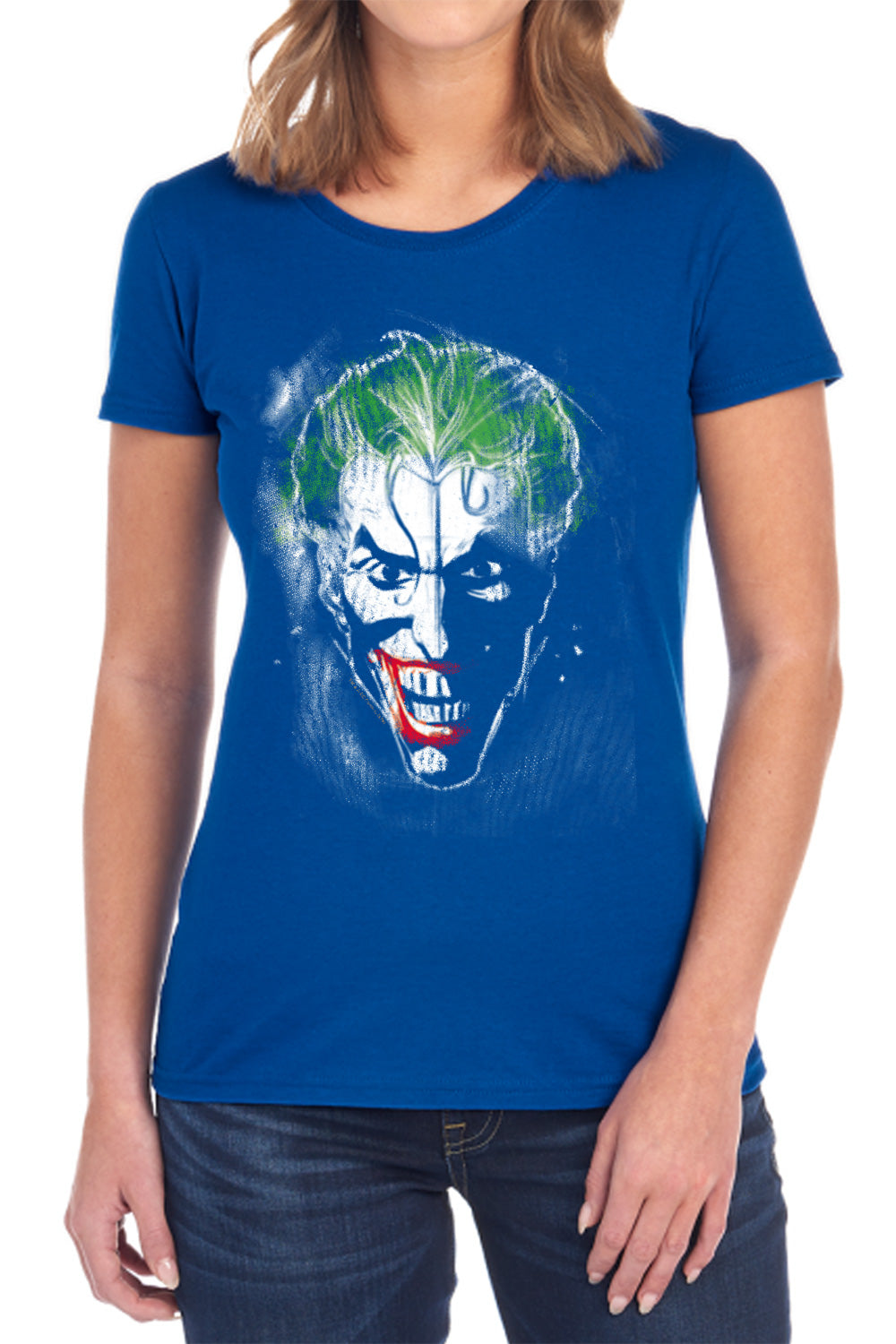 Batman Comics Face Of Madness Women's 18/1 Cotton Short-Sleeve T-Shirt