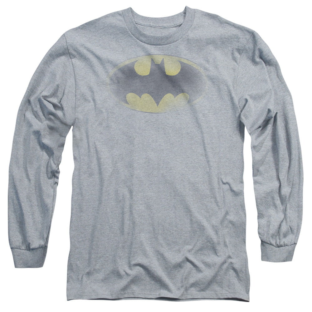 Batman Comics Faded Logo Men's 18/1 Cotton Long-Sleeve T-Shirt