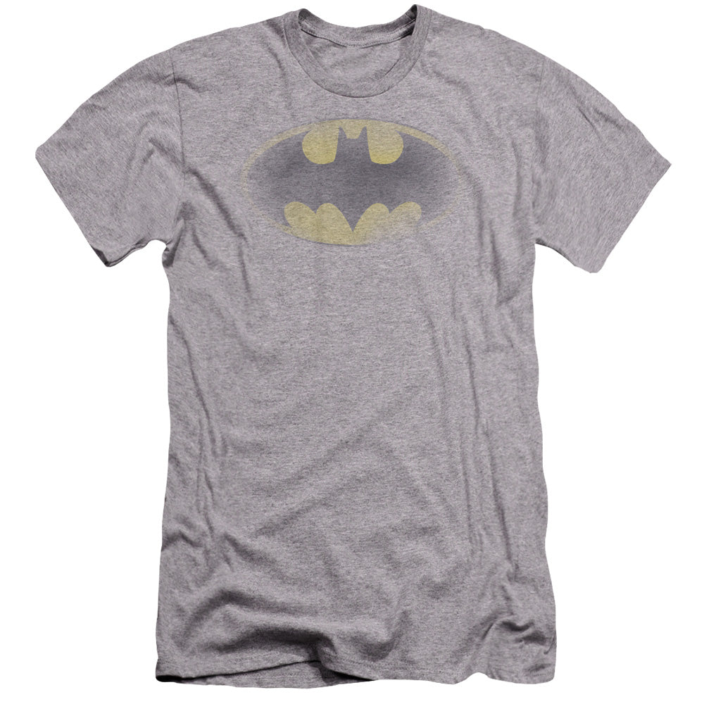 Batman Comics Faded Logo Men's Ultra-Soft 30/1 Cotton Slim Short-Sleeve T-Shirt
