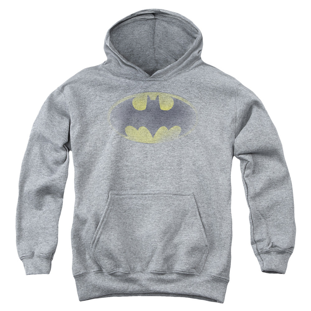 Batman Comics Faded Logo Youth Cotton Poly Pull-Over Hoodie