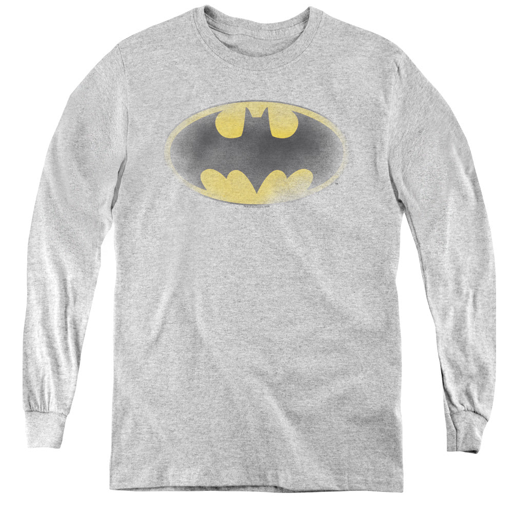 Batman Comics Faded Logo Youth Long-Sleeve T-Shirt