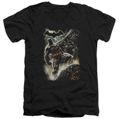 Batman Comics Family Men's 30/1 Cotton Slim V-Neck T-Shirt