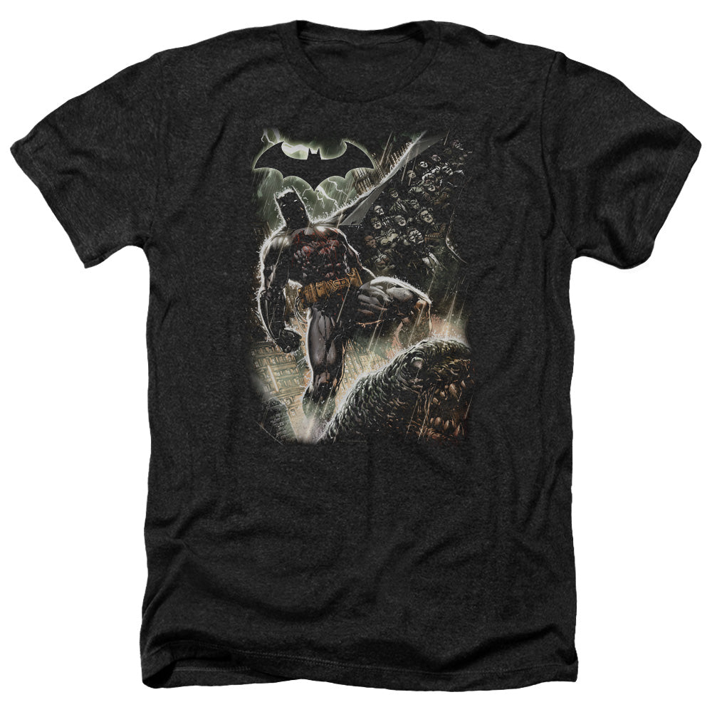 Batman Comics Family Men's 30/1 Heather 60 40 Poly Short-Sleeve T-Shirt