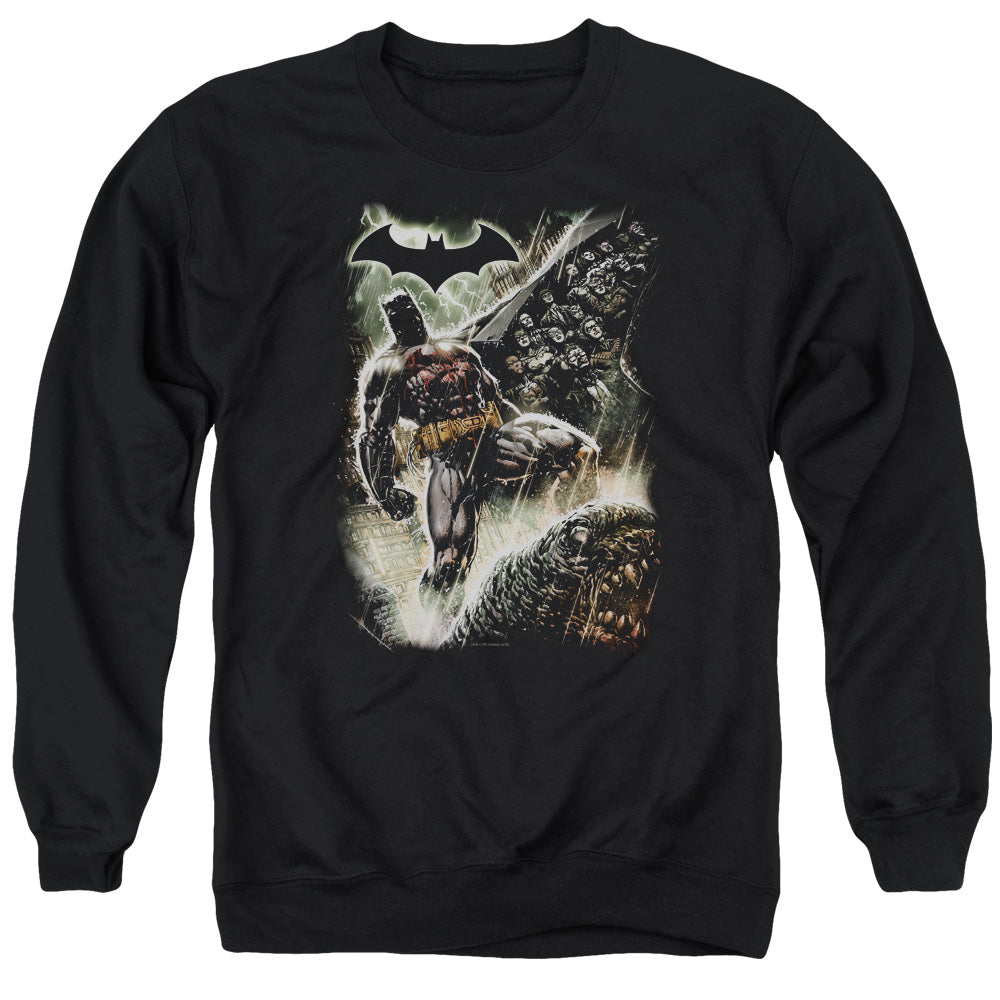 Batman Comics Family Men's Crewneck 50 50 Poly Long-Sleeve T-Shirt