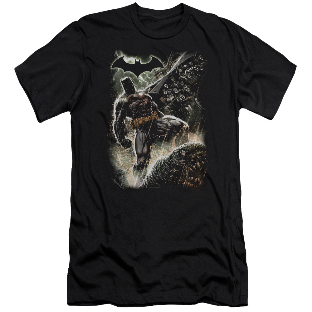 Batman Comics Family Men's Ultra-Soft 30/1 Cotton Slim Short-Sleeve T-Shirt