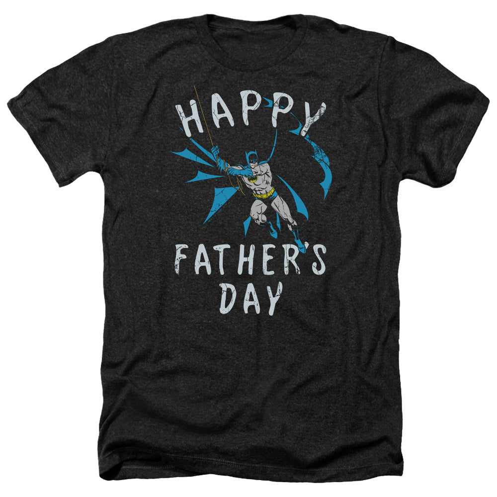 Batman Comics Fathers Day Men's 30/1 Heather 60 40 Poly Short-Sleeve T-Shirt
