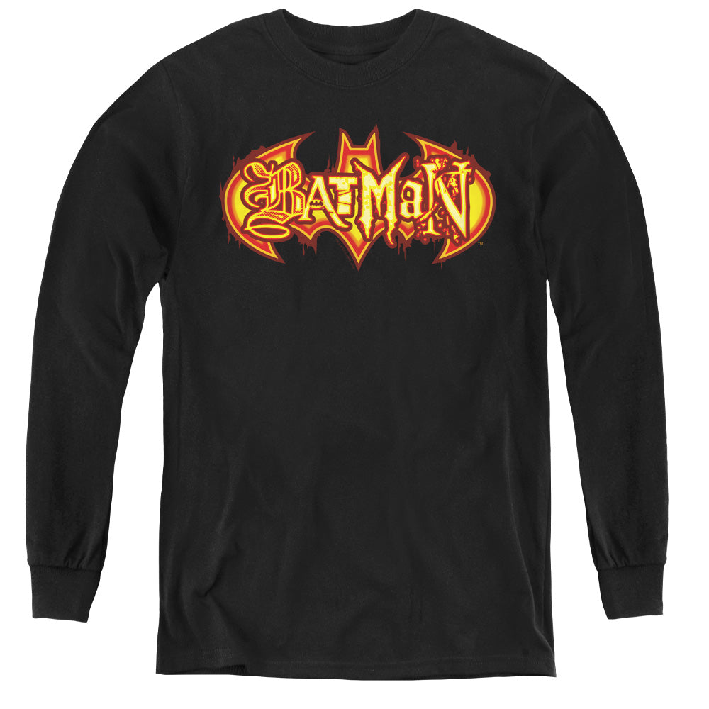 Batman Comics Fiery Shield Youth Long-Sleeve T-Shirt