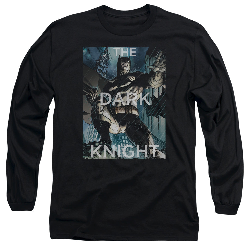 Batman Comics Fighting The Storm Men's 18/1 Cotton Long-Sleeve T-Shirt