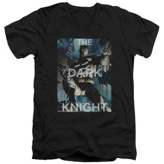 Batman Comics Fighting The Storm Men's 30/1 Cotton Slim V-Neck T-Shirt