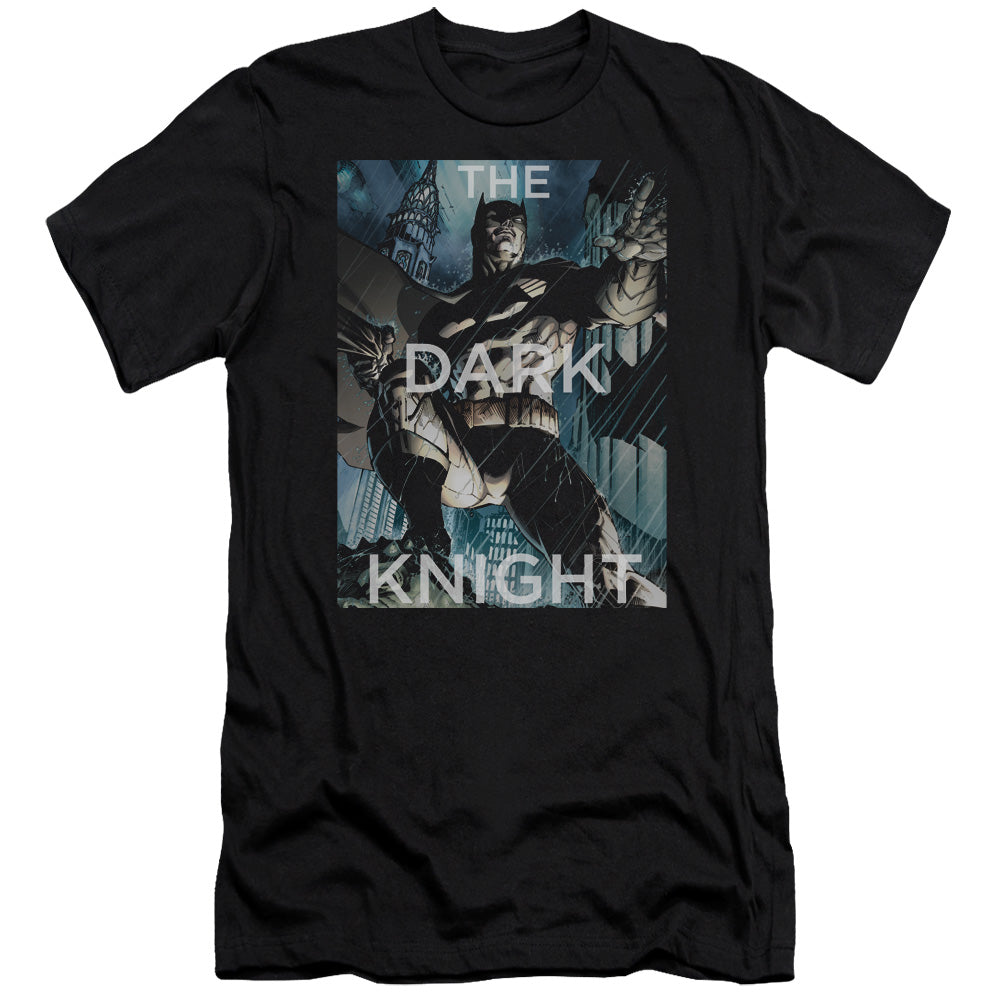 Batman Comics Fighting The Storm Men's Ultra-Soft 30/1 Cotton Slim Short-Sleeve T-Shirt