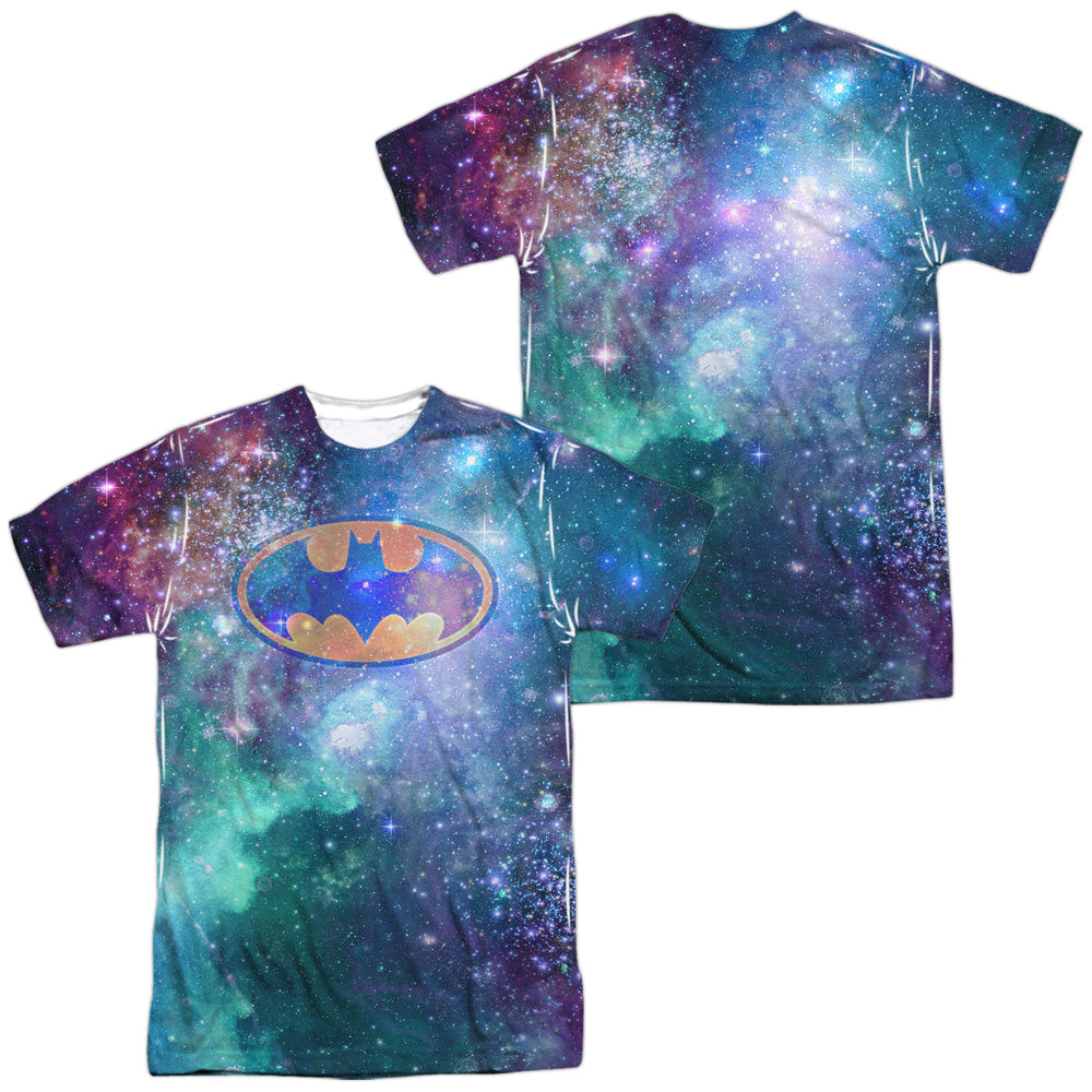 Batman Comics Galaxy Symbol (Front/Back Print) Men's Regular Fit Polyester Short-Sleeve T-Shirt