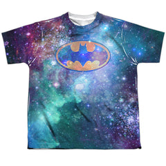 Batman Comics Galaxy Symbol Youth Regular Fit Poly Short-Sleeve T-Shirt