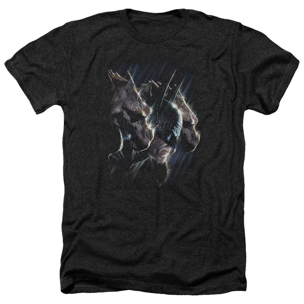 Batman Comics Gargoyles Men's 30/1 Heather 60 40 Poly Short-Sleeve T-Shirt