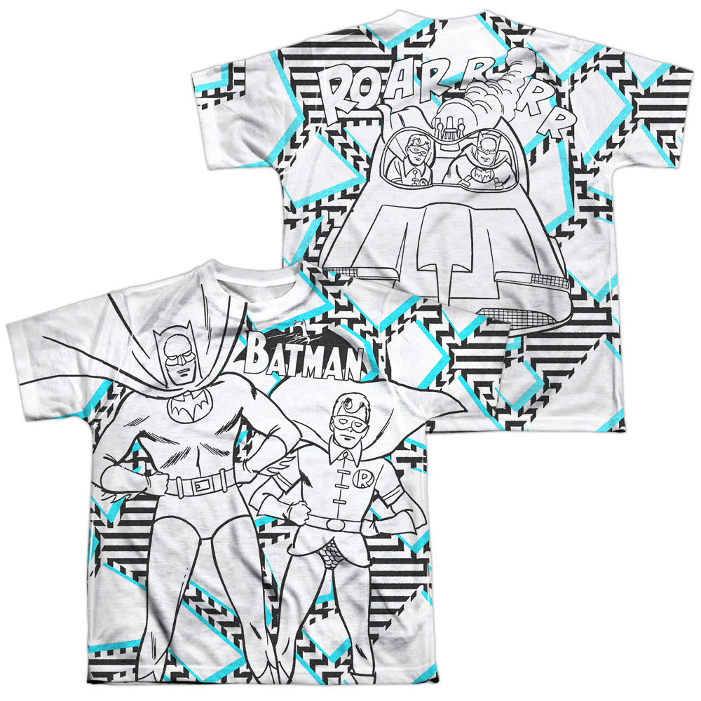 Batman Comics Gaudy Bat (Front/Back Print) Youth Regular Fit Poly Short-Sleeve T-Shirt