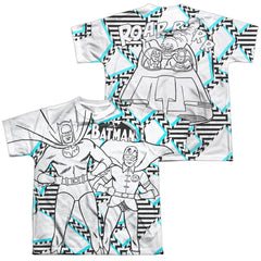 Batman Comics Gaudy Bat (Front/Back Print) Youth Regular Fit Poly Short-Sleeve T-Shirt