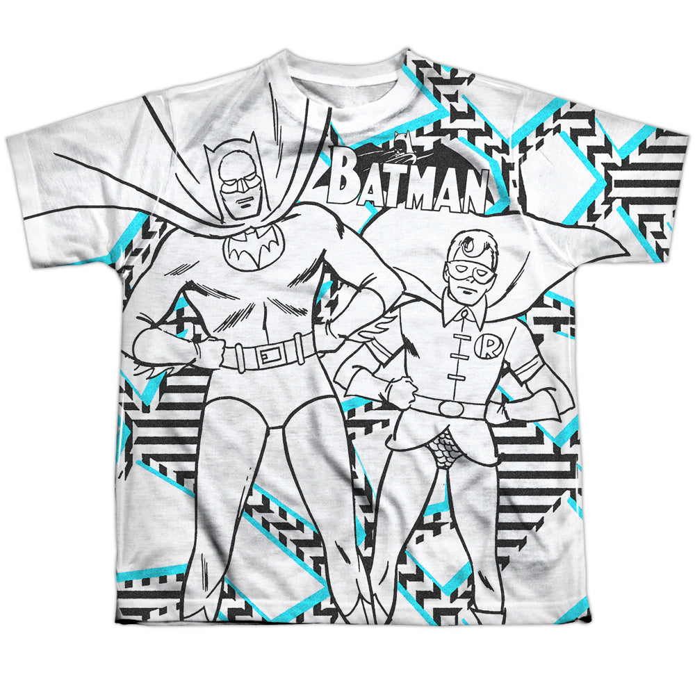 Batman Comics Gaudy Bat Youth Regular Fit Poly Short-Sleeve T-Shirt